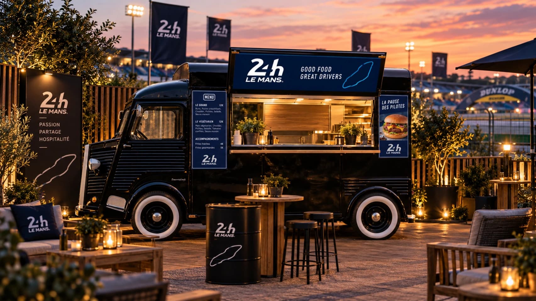 Projection de personnalisation d’un Citroën HY Beau & Bon dans un univers 24h Le Mans