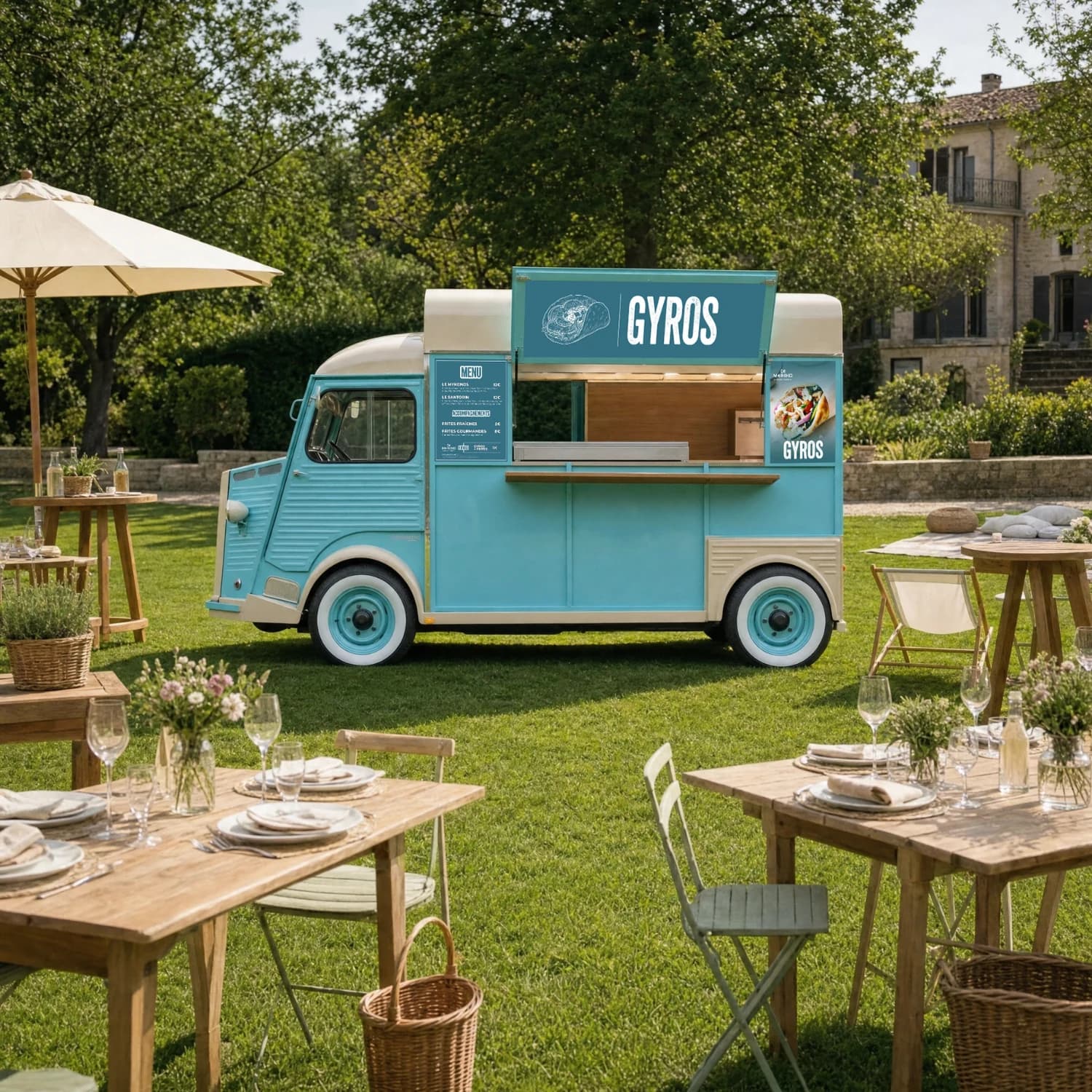 Citroën HY Le Méridio de Beau & Bon installé pour un événement