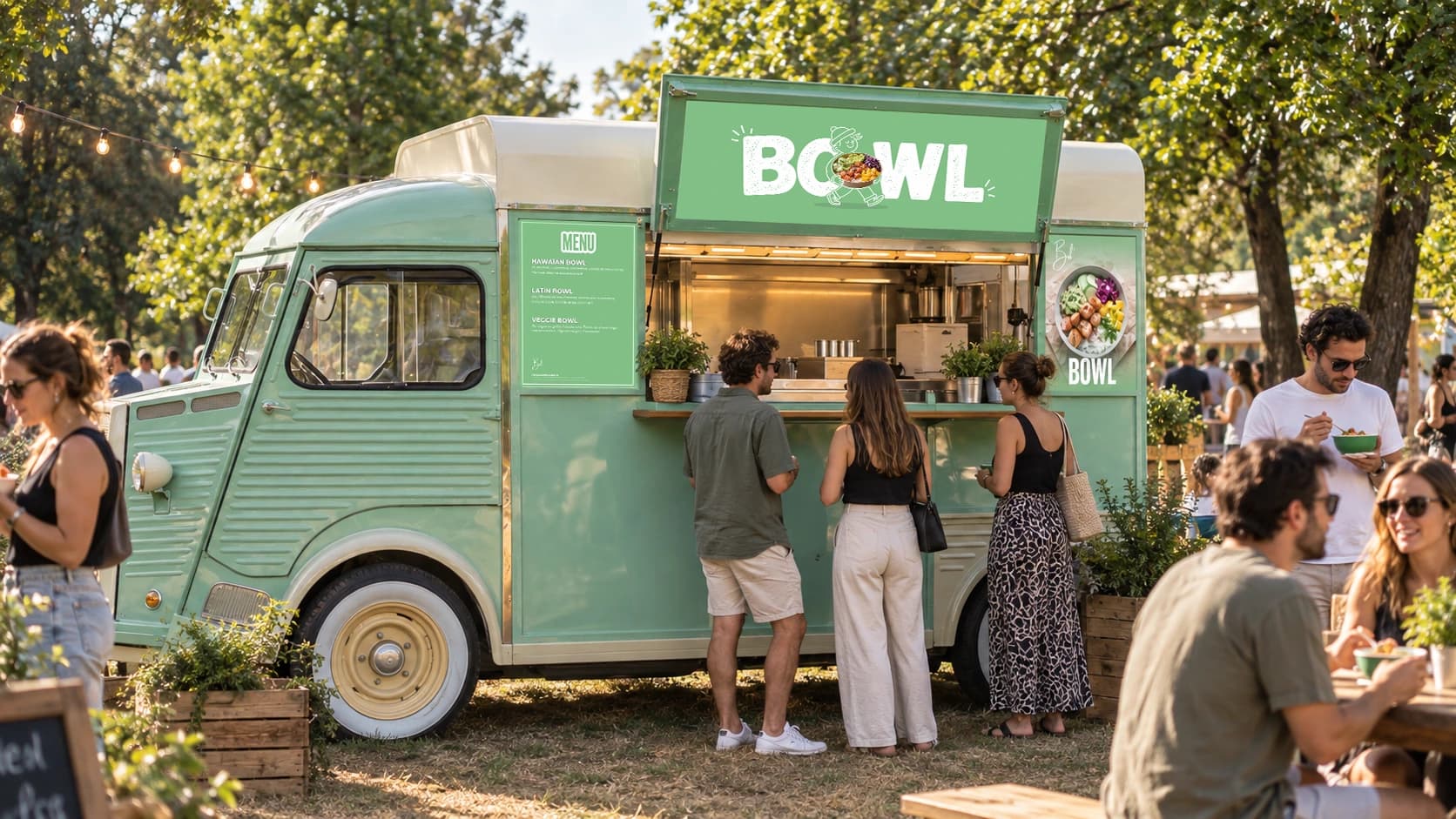 Citroën HY Bowl Beau & Bon avec clients au comptoir