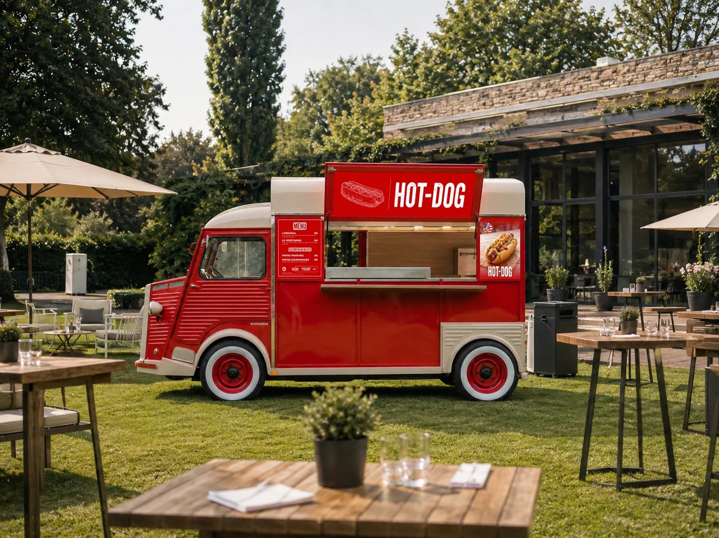 Citroën HY Hot-Dog avec une enseigne Corporate Beau & Bon